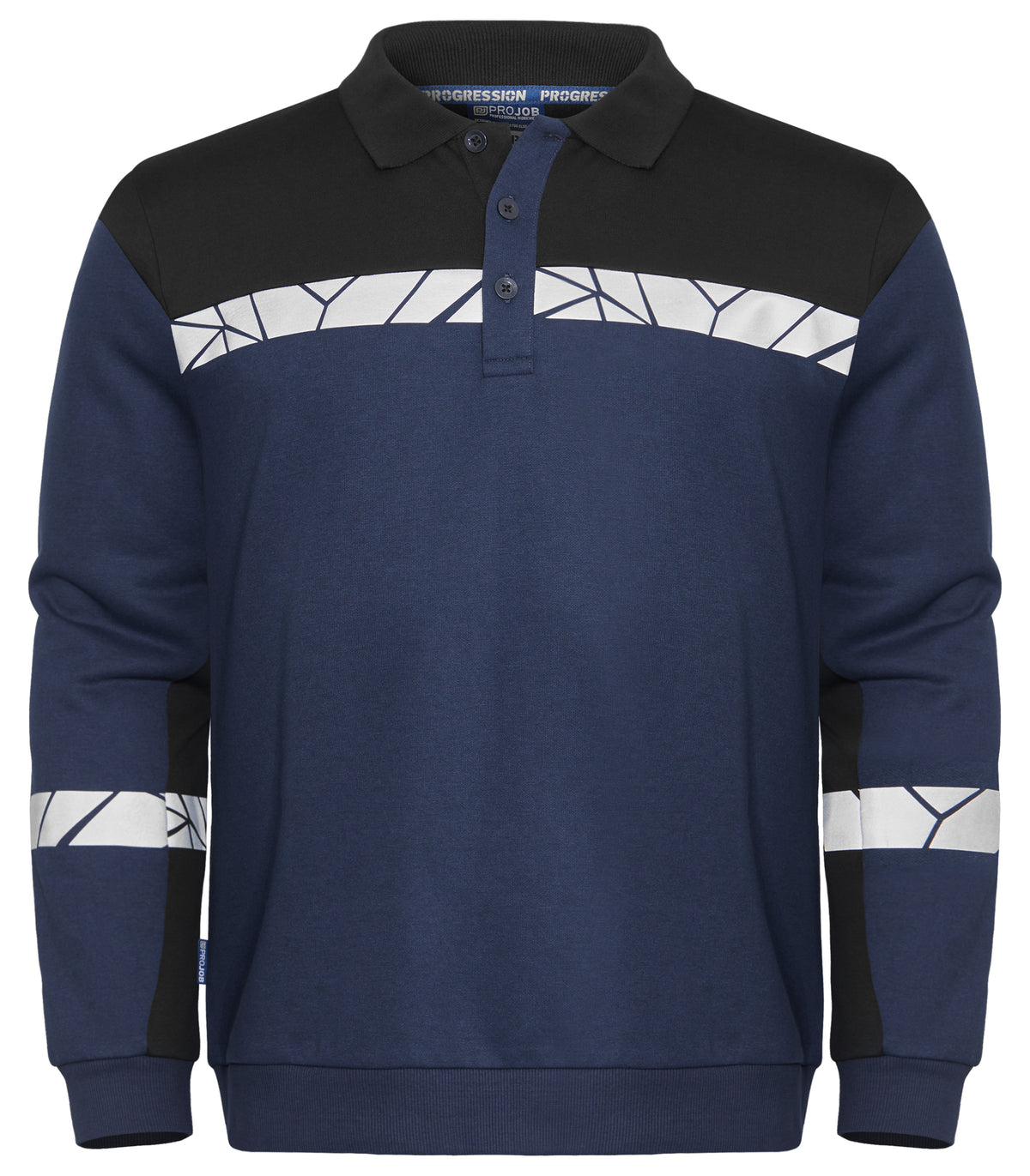 Sweatshirt mit Polokragen 7100 – Marine/schwarz