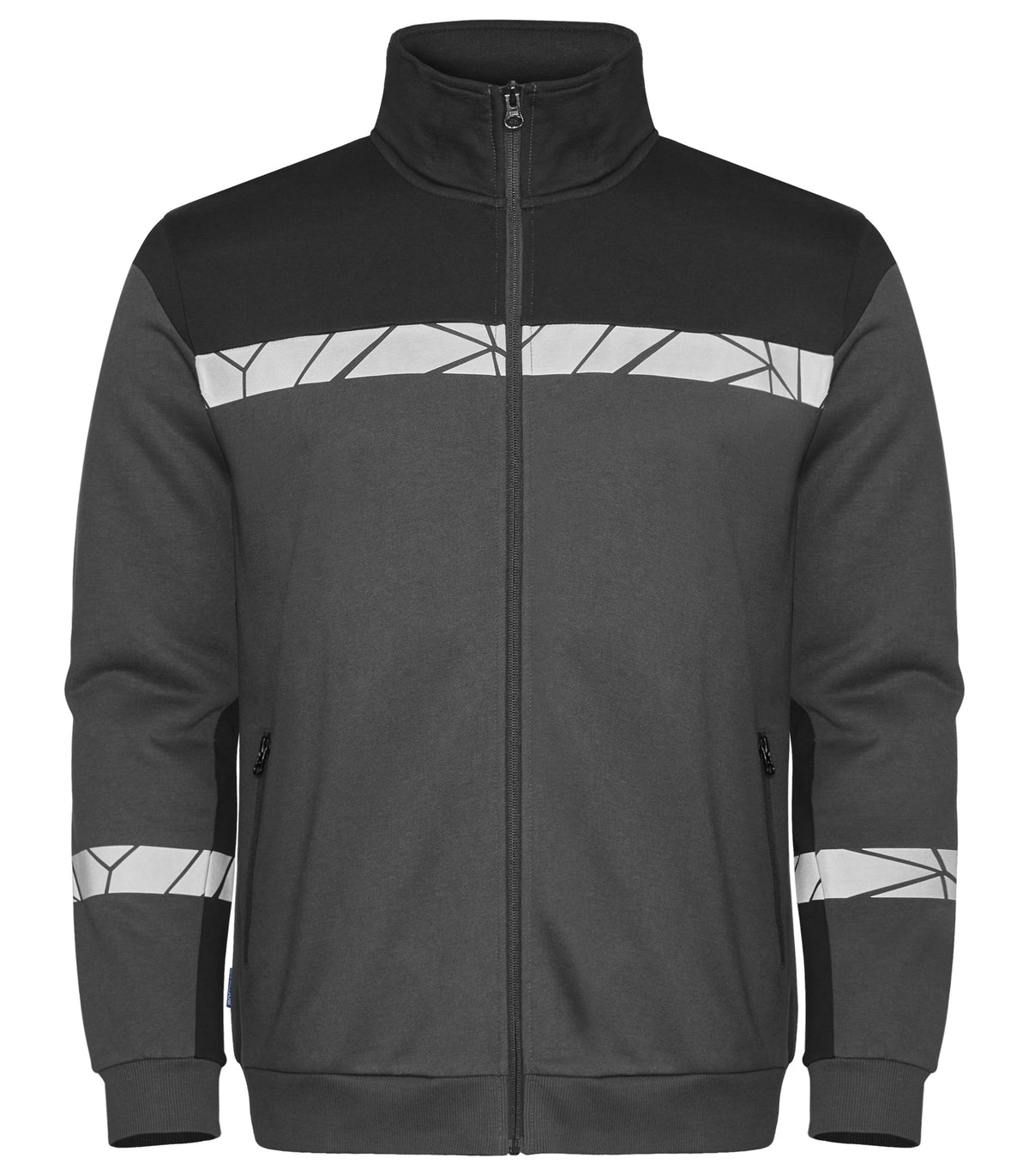 Sweat-Jacke 7103 – Grau/schwarz