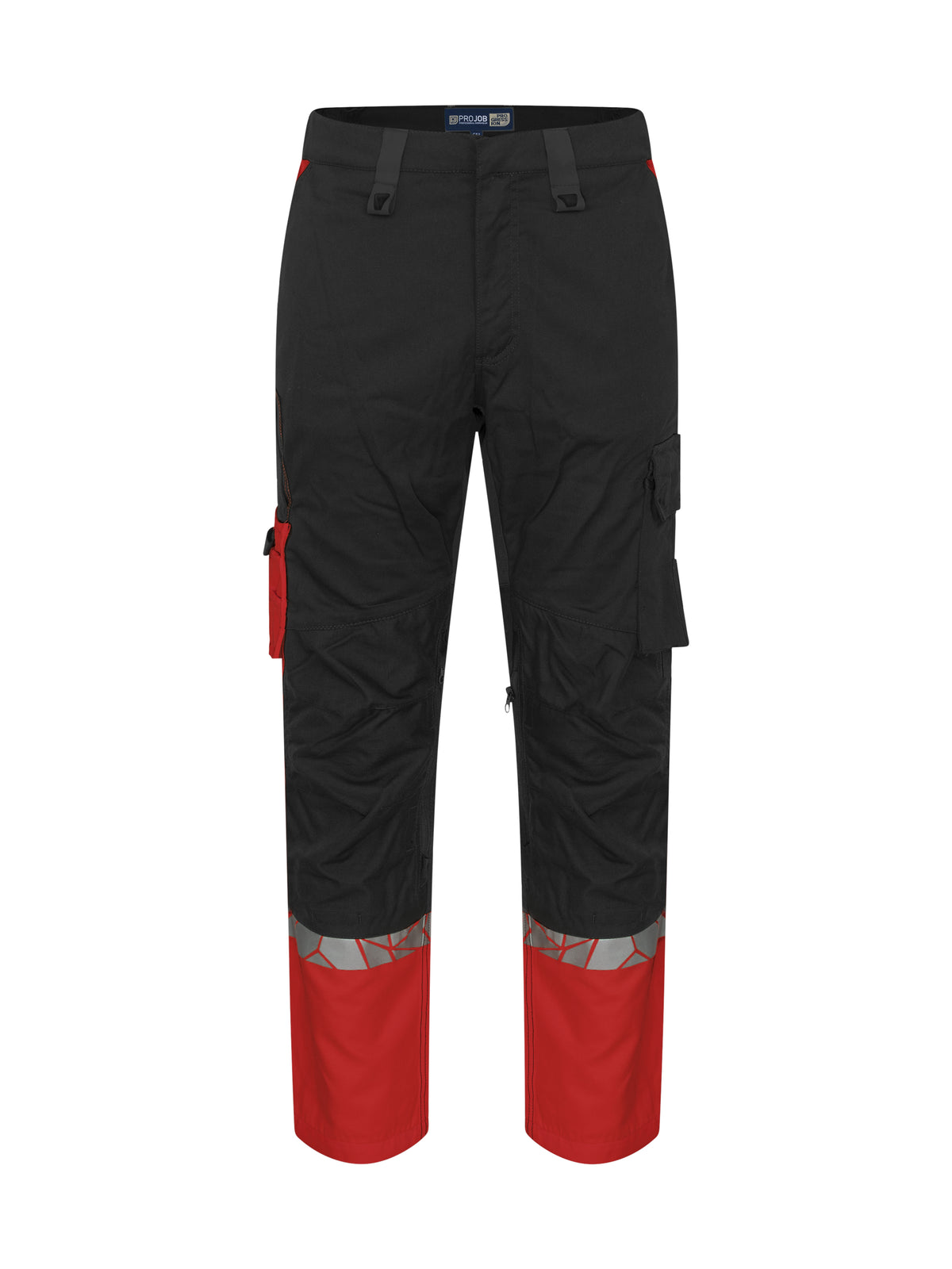 Arbeitshose (Taschen für Knieschutzer) 7508 – Schwarz/rot