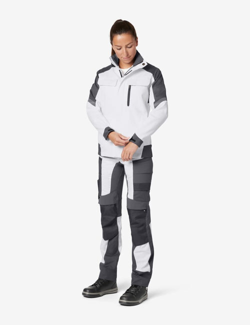 Andrea Arbeitsjacke 125950 – Weiß-anthrazit