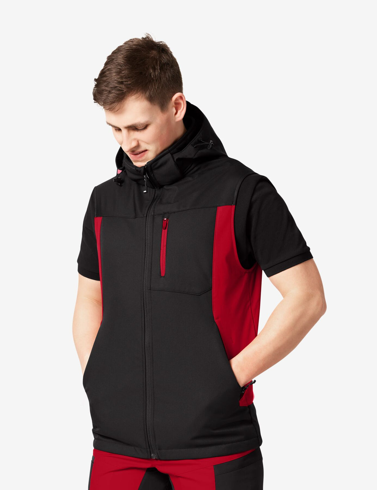Justus Arbeitsweste 79110 – Rot-schwarz