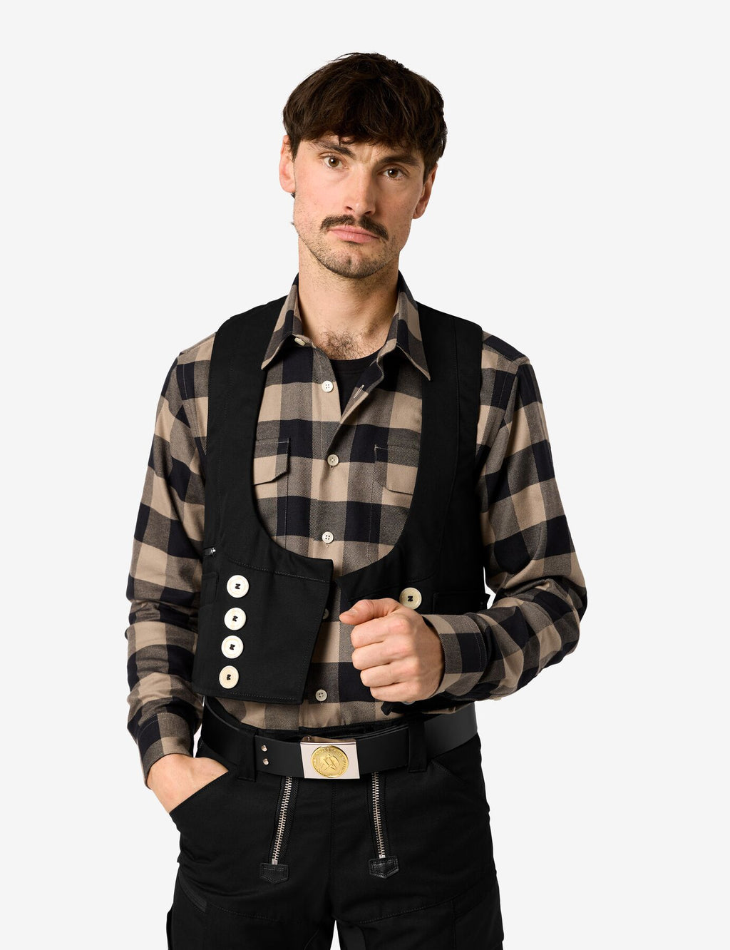 Horst Hemd 90522 – Beige-schwarz