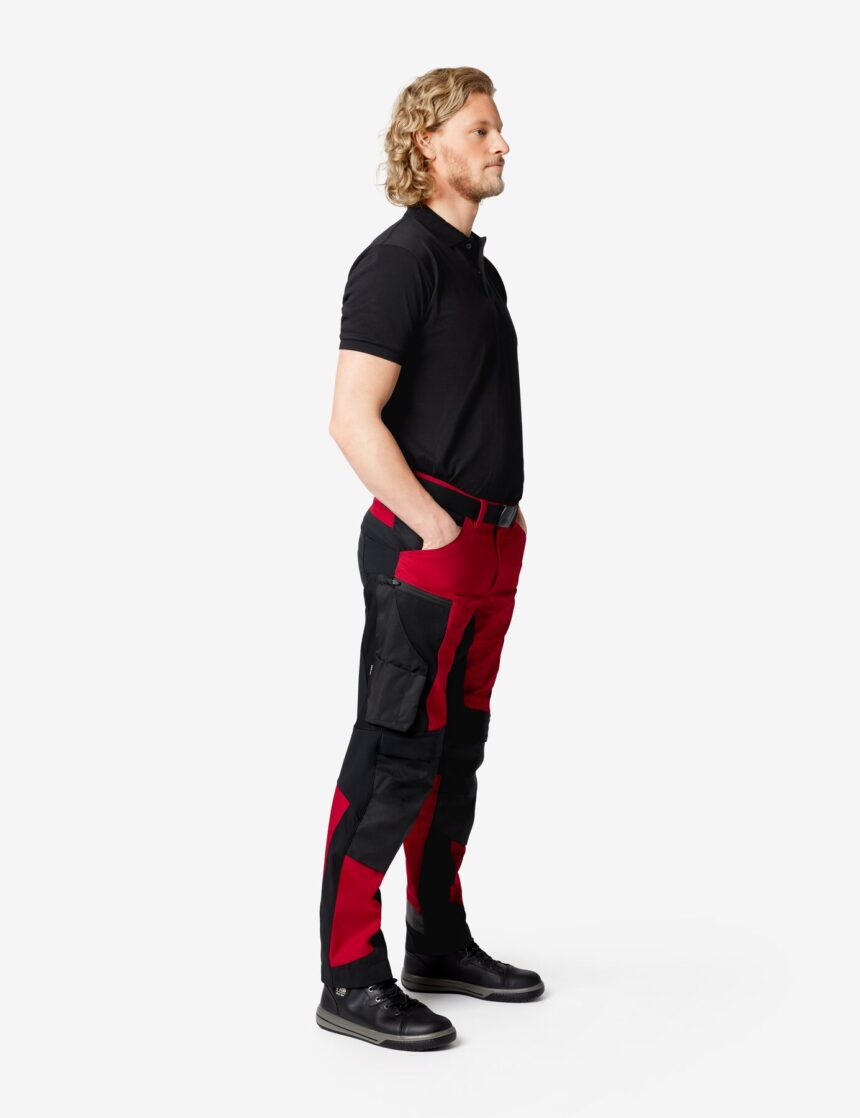 Leo Arbeitshose 122110 – Rot-schwarz