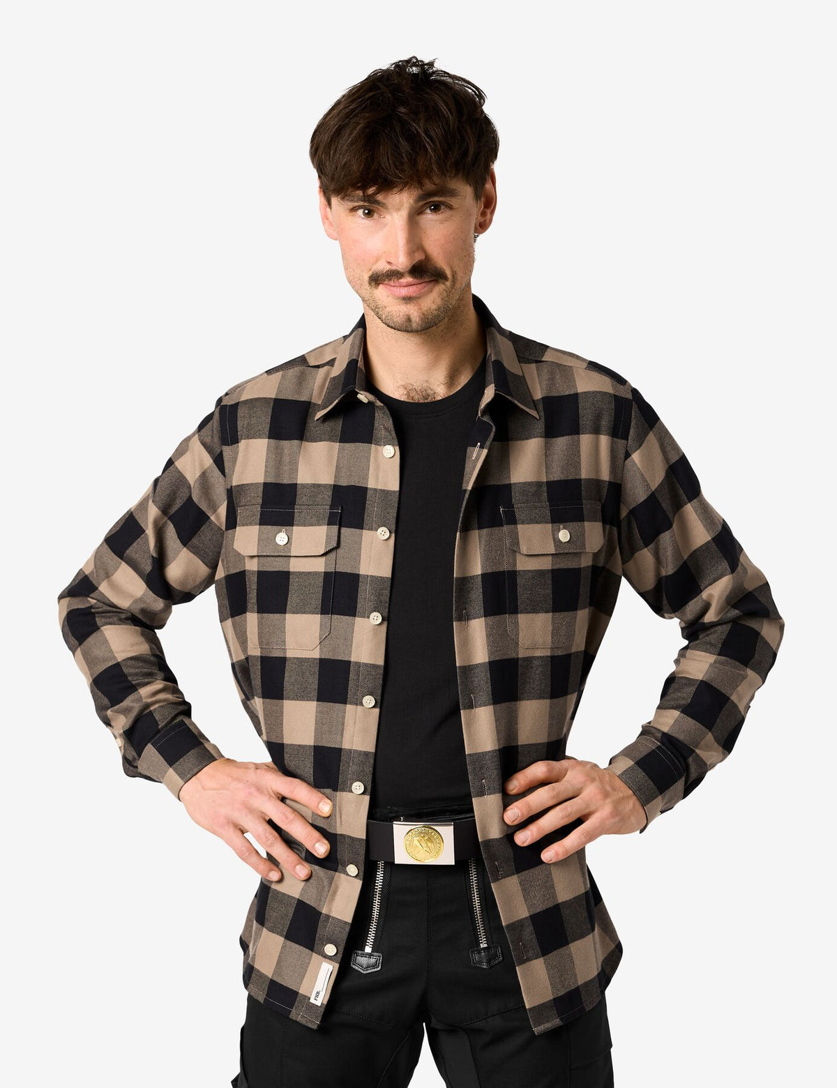 Horst Hemd 90522 – Beige-schwarz