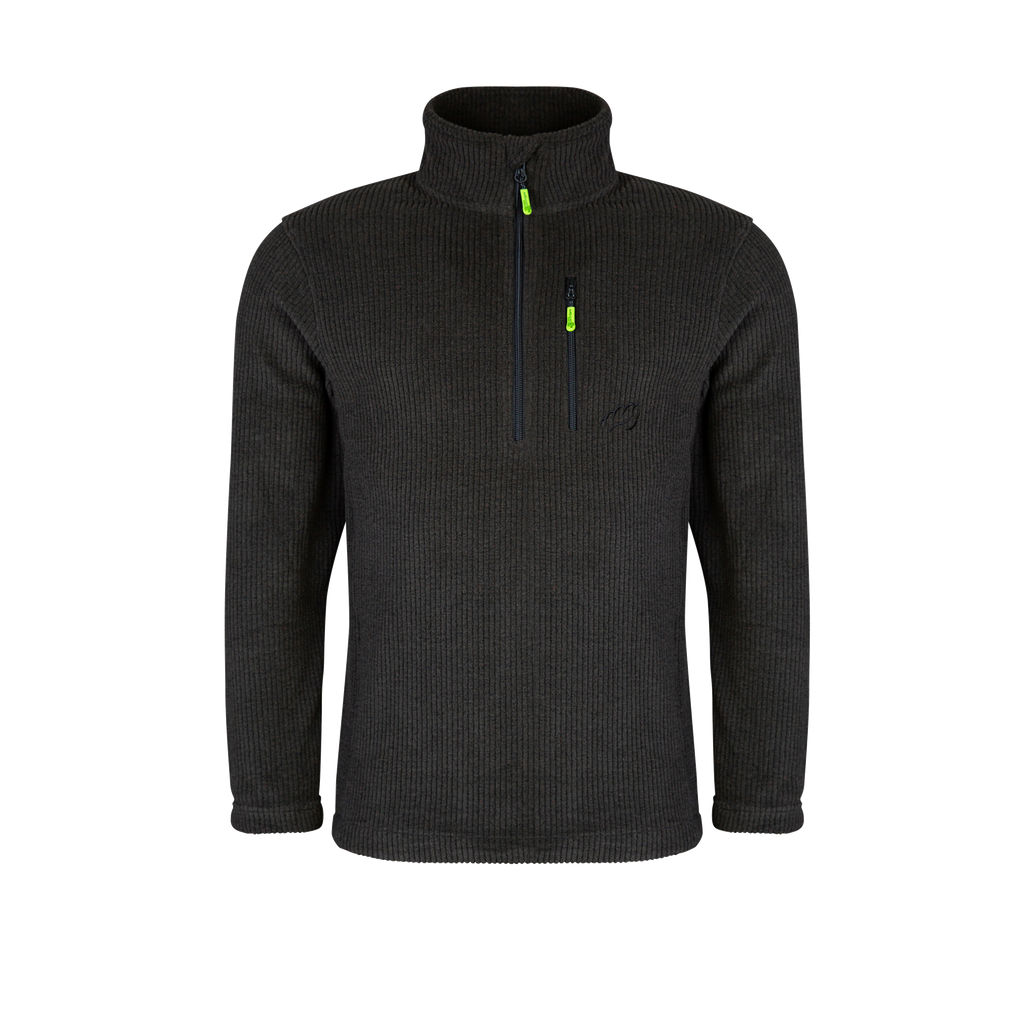 Wolf Halb-Reißverschluss Warmer Pullover Olive