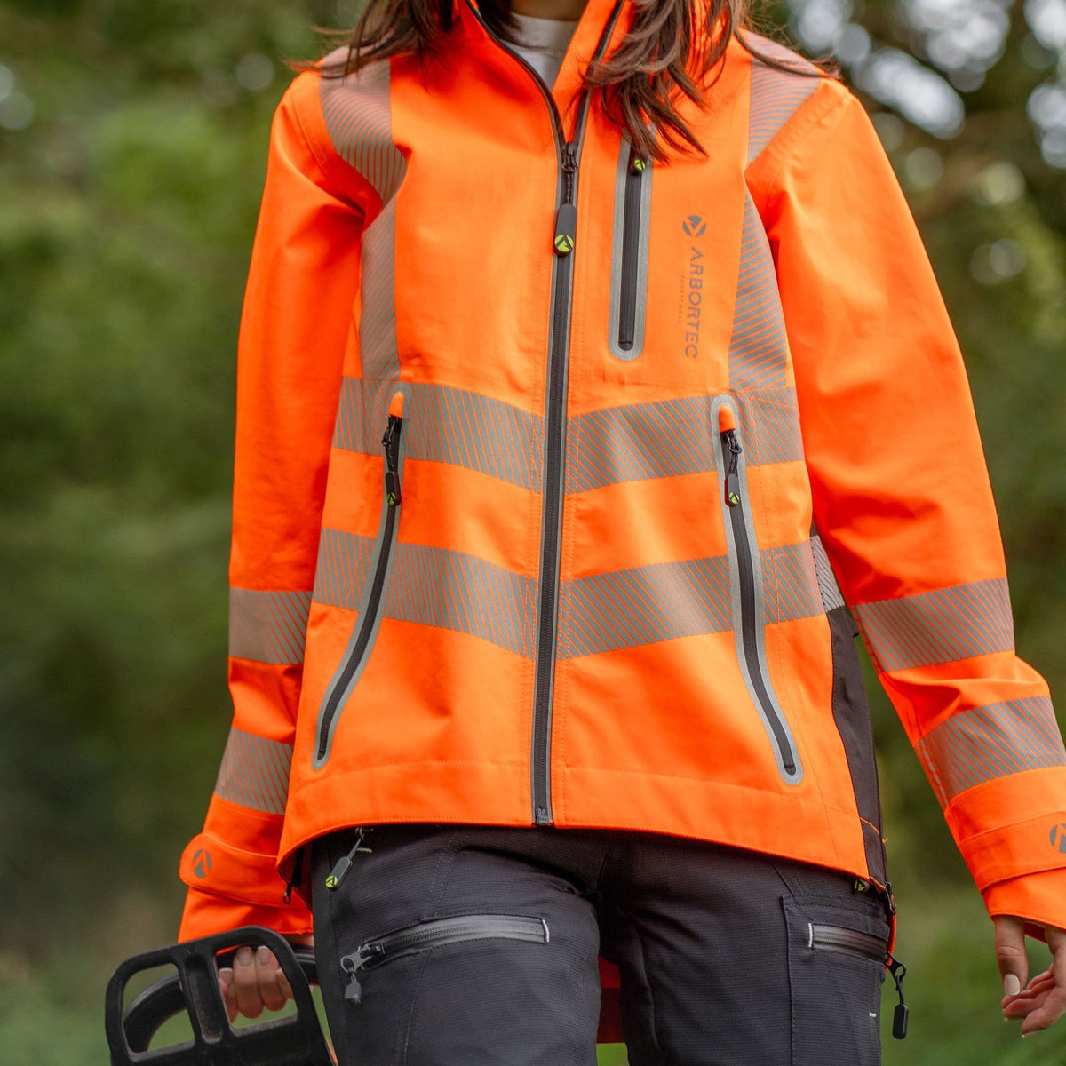 ATHV4420(F) Vollreißverschluss Wasserdichte Damen Arbeitsjacke – Hi-Vis Orange