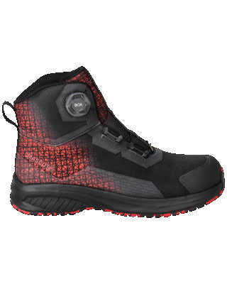 Sicherheitsstiefel S3S, BOA® Fit System – schwarz/verkehrsrot