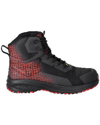 Sicherheitsstiefel S3S, Schnürsenkel – schwarz/verkehrsrot