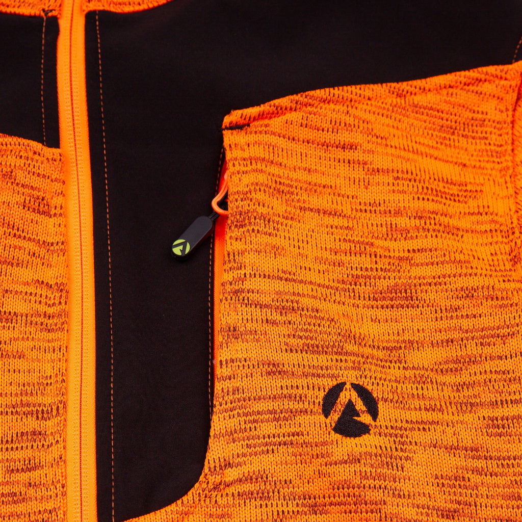 Kudu Plus Melange Reißverschluss-Pullover Orange
