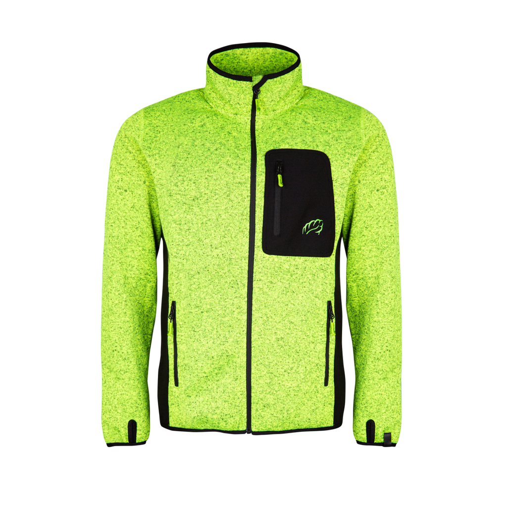 Kudu Plus Melange Reißverschluss Pullover Gelb