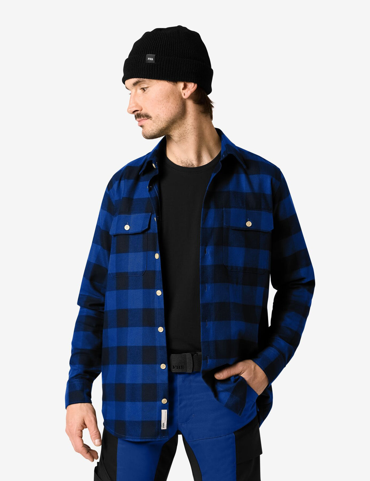Horst Hemd 90522 – Royalblau-schwarz