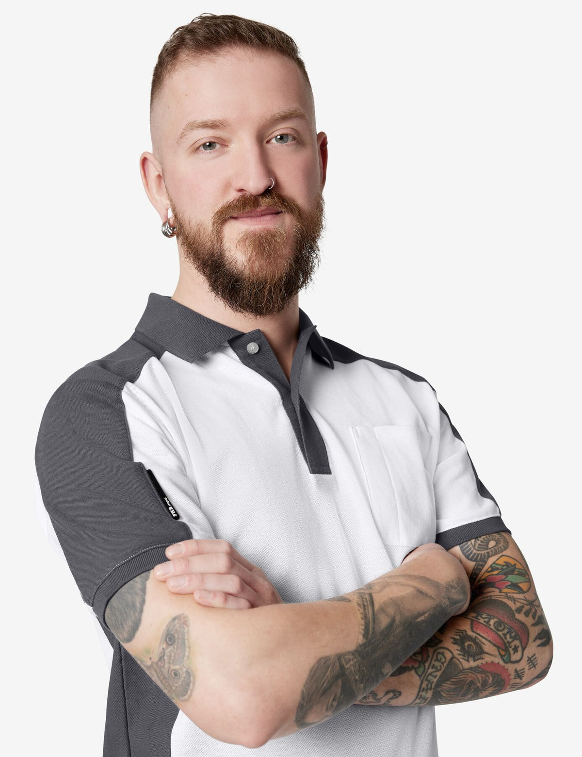 Konrad Poloshirt 91490 – Weiß-anthrazit