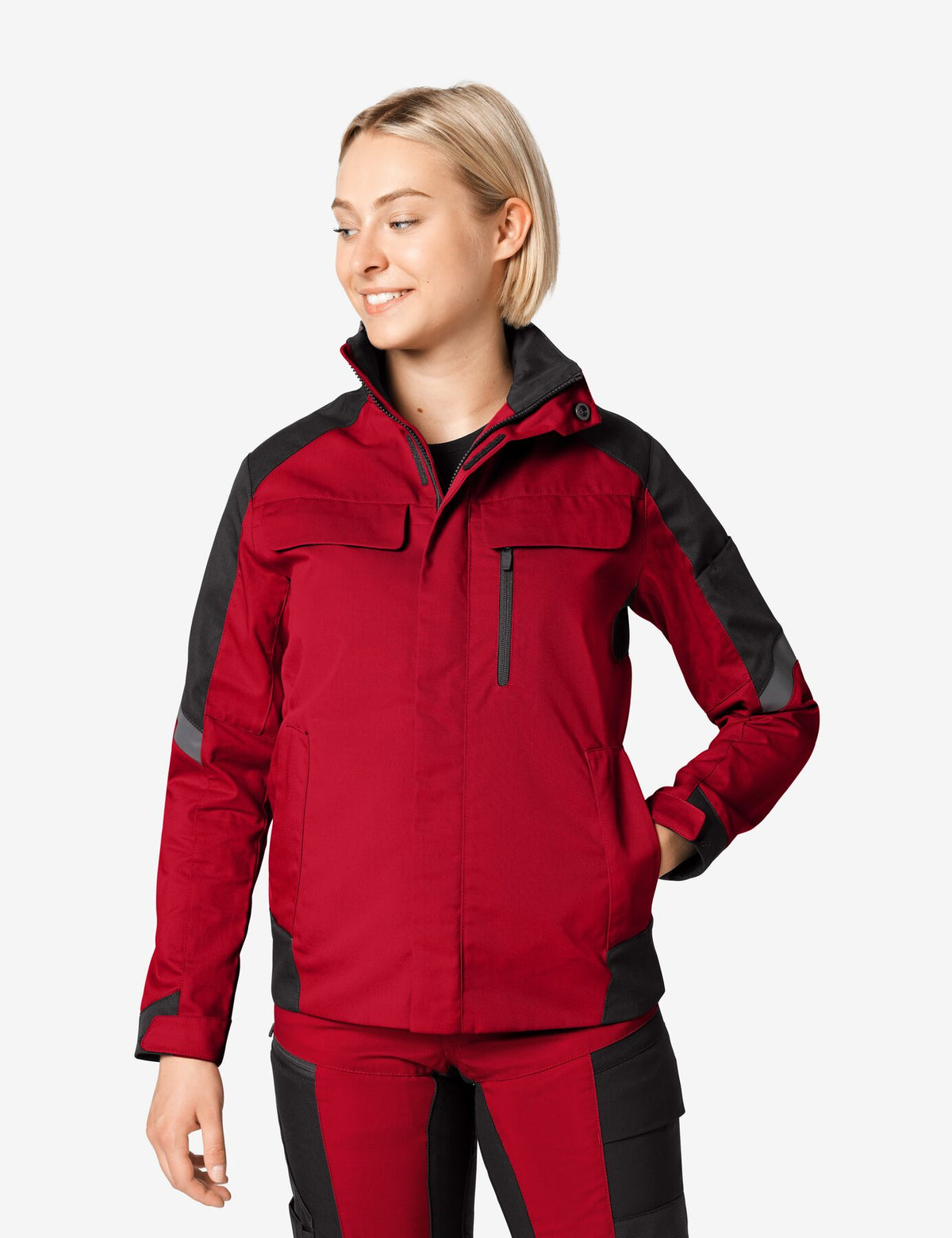 Andrea Arbeitsjacke 125950 – Rot-schwarz