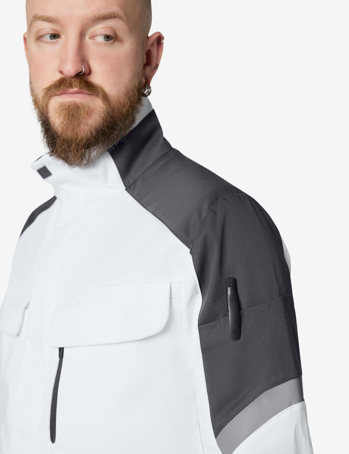 Frank Arbeitsjacke 125900 – Weiß-anthrazit