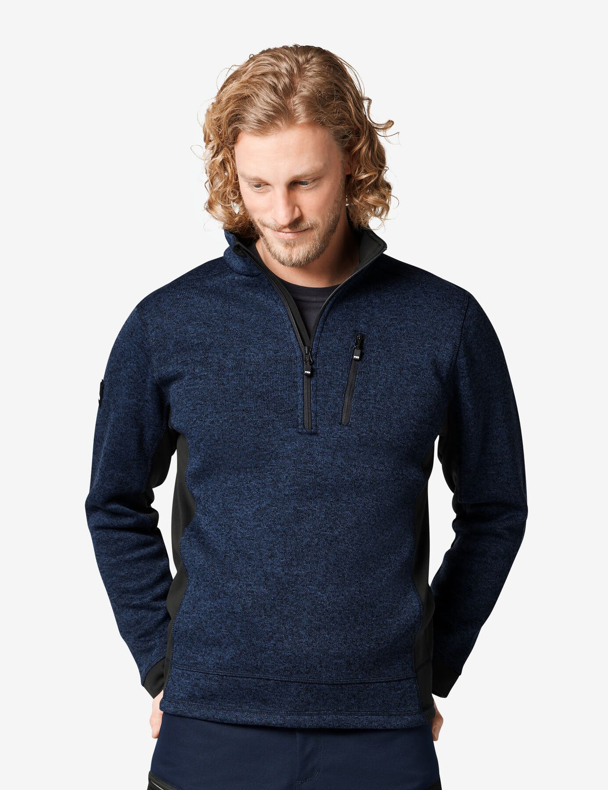 Patrick Zip-Sweatshirt 79597 – Marine-schwarz