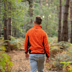 Kudu Plus Melange Reißverschluss-Pullover Orange
